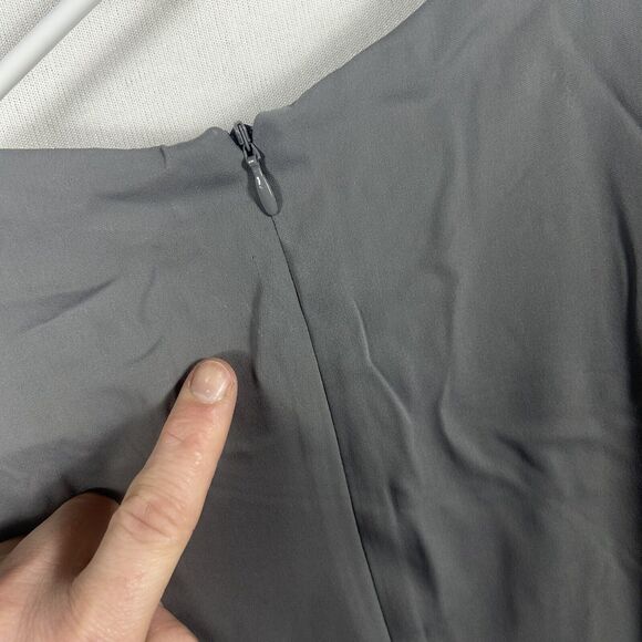 H&M NEW Formal Dress Women's Size S Small Gray Shoulder Patch NWT Back Zip - Picture 4 of 15